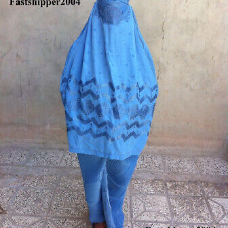 Afghanistan Blue Burqa Hijab Niqab Chador Abaya Muslim Women Girl Dress Chadar