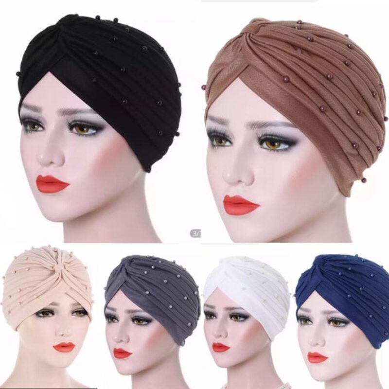 Hijab Cap Beaded Turban Cap