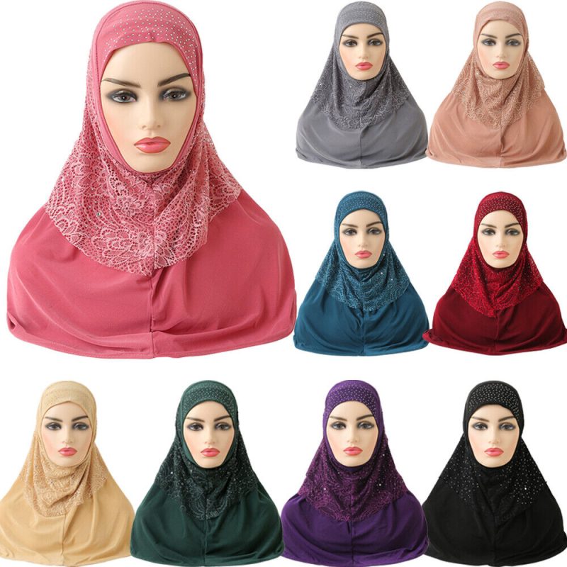 One Piece Hijab Islamic Scarf Pull On Amira Instant Women Muslim Head Wrap Shawl